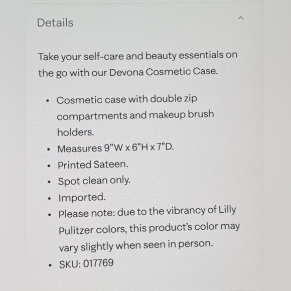 Lilly Pulitzer, NWTs Devon’s Pink Floral Cosmetic Train Case with Gold Hardware - Picture 5 of 5